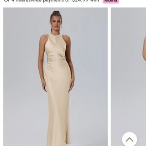 AW Teigne Dress- Champagne Satin Charmeuse